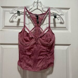 Pink Lace Strappy Top